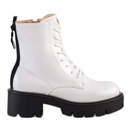 Seastar Białe Trapery Na Platformie czarne