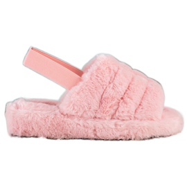 Seastar Ciepłe Kapcie Z Futerkiem różowe