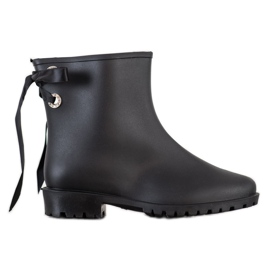 SHELOVET Kalosze Z Ozdobnym Wiązaniem czarne