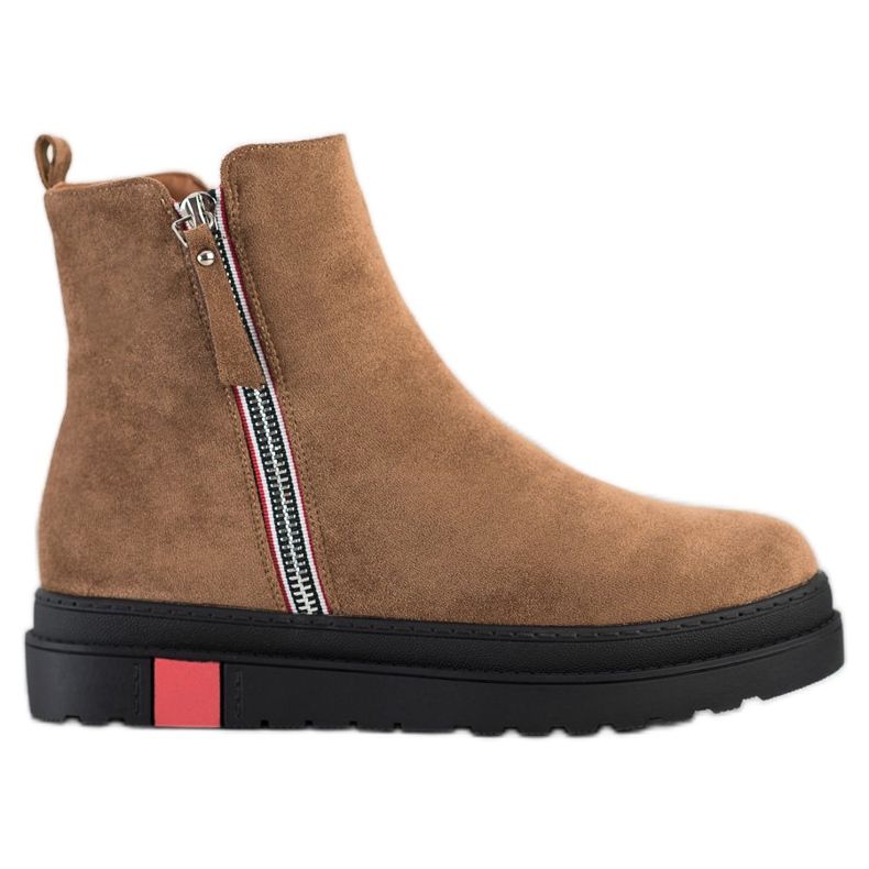 Seastar Botki Na Czarnej Platformie brązowe wielokolorowe