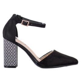 Goodin Czółenka Z Ozdobnymn Obcasem czarne