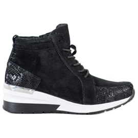 Filippo Sznurowane Botki Ze Skóry czarne