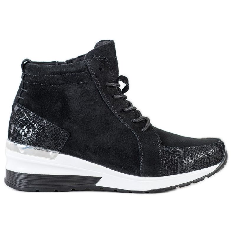 Filippo Sznurowane Botki Ze Skóry czarne