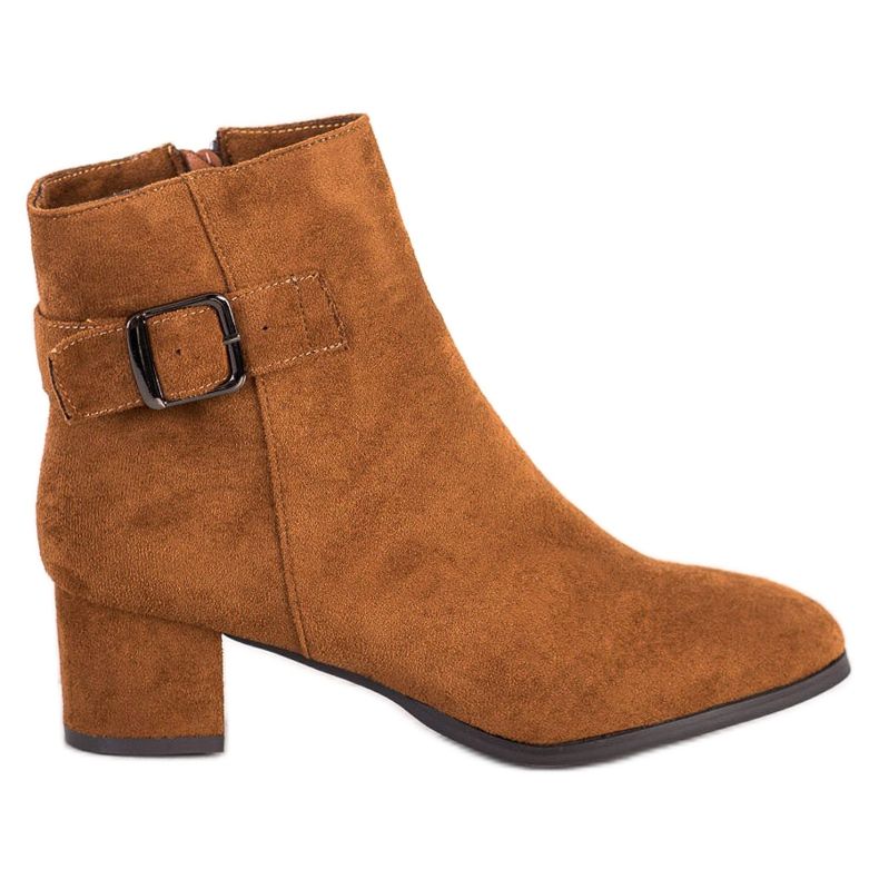 Sabatina Camelowe Botki Ze Sprzączką brązowe wielokolorowe