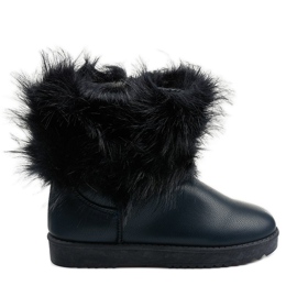 Niebieskie botki ocieplane Loneflarem granatowe