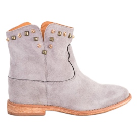 Bella Paris Ocieplane Szare Kowbojki