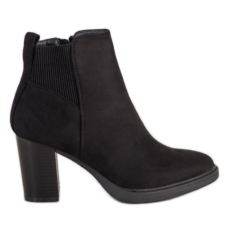 Super Mode Czarne Botki Na Słupku