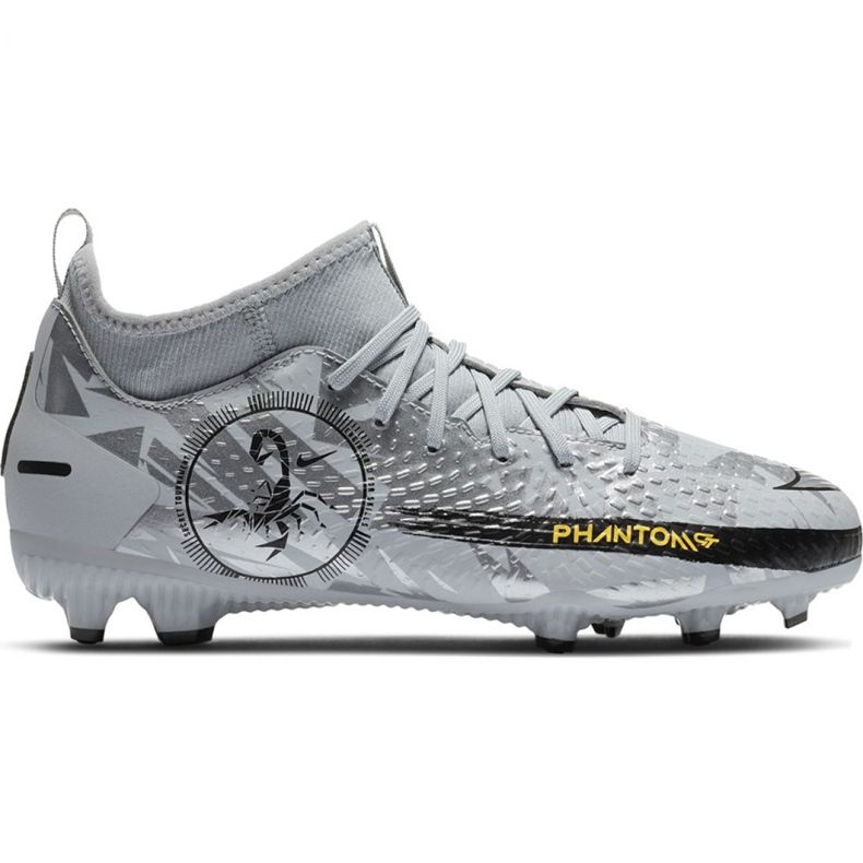 Buty piłkarskie Nike Phantom Gt Scorpion Academy Dynamic Fit FG/MG Jr DA2287 001 niebieskie szare
