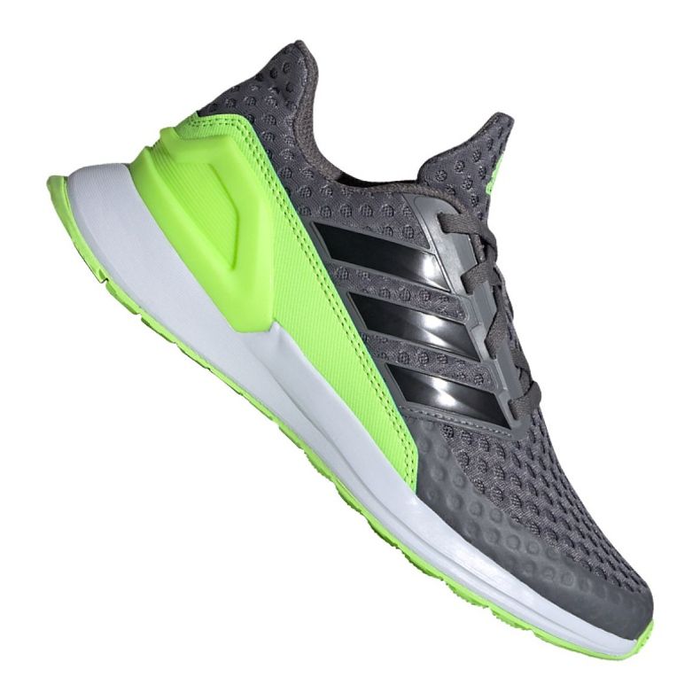 Buty biegowe adidas RapidaRun Jr FV4100 szare zielone