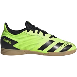Buty piłkarskie adidas Predator 20.4 In Sala Junior zielono-czarne EH3043 zielone zielone