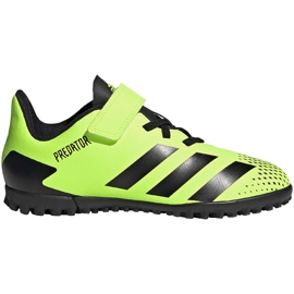 Buty piłkarskie adidas Predator 20.4 H&L Tf Junior zielono-czarne FW9780 zielone zielone