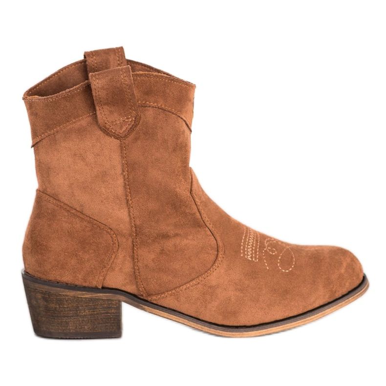 Queentina Wygode Kowbojki Z Ociepleniem brązowe