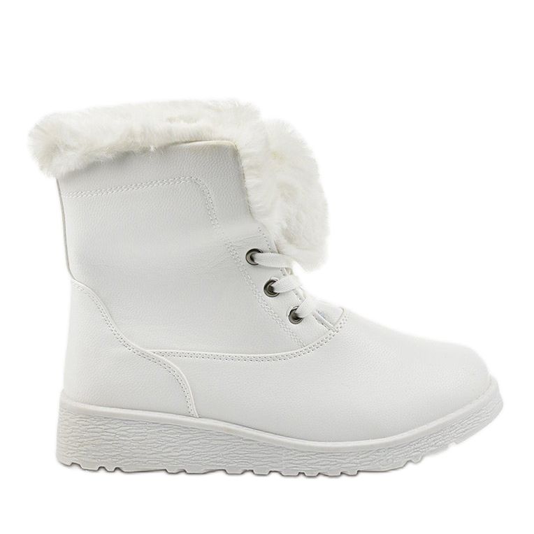 Białe ocieplane traperki Inaleth