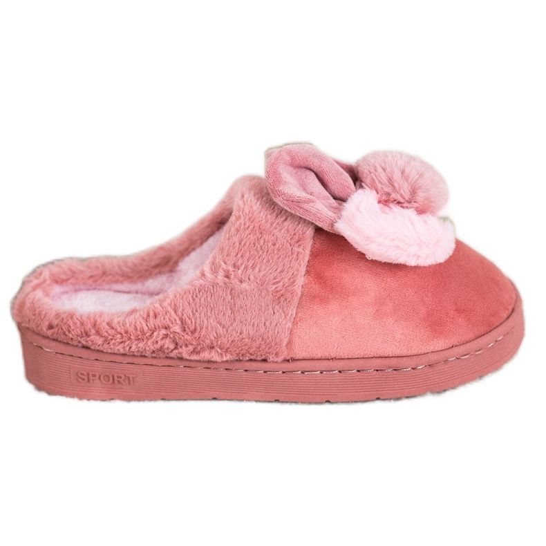 Bona Różowe Kapcie Z Uszkami