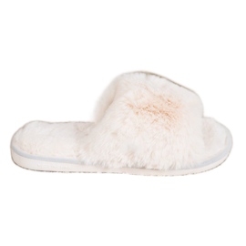 Bona Kapcie Z Futerkiem beżowy