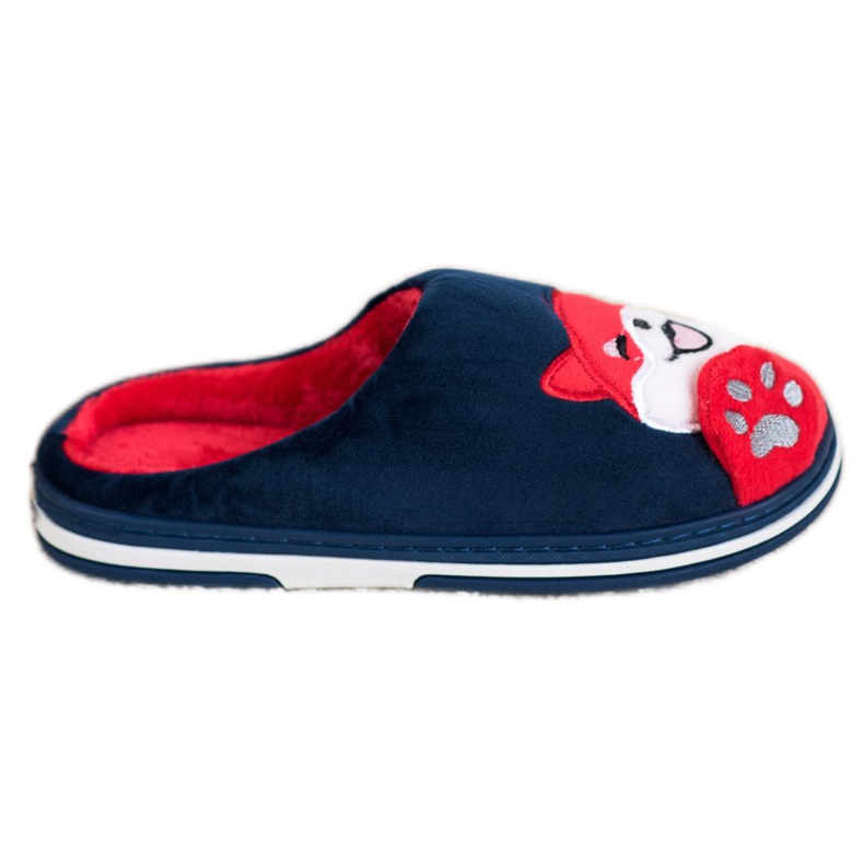 Bona Kapcie Welcome Home białe czerwone granatowe