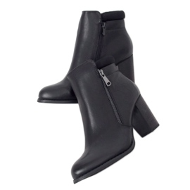 Botki na obcasie czarne 4599 Black