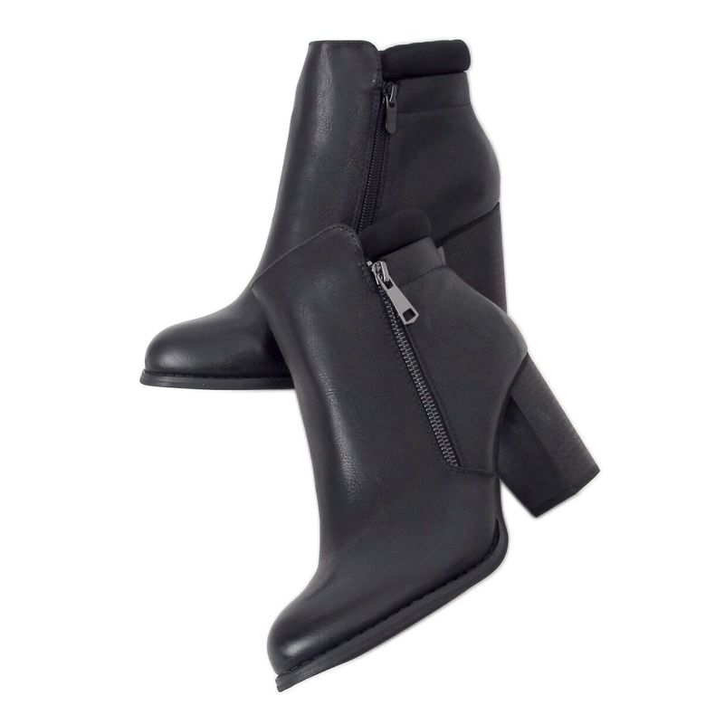 Botki na obcasie czarne 4599 Black