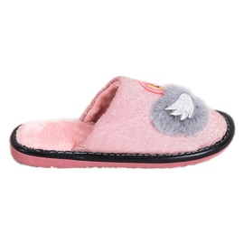 Bona Stylowe Kapcie Z Aplikacją różowe