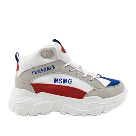 Białe sneakersy ocieplane trampki Denim wielokolorowe