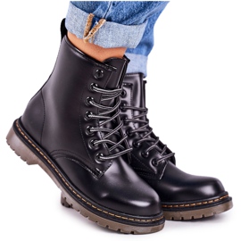 Damskie Ocieplane Trapery Glany Matowe Czarne Thunder