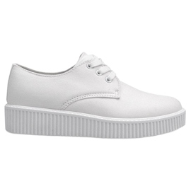 Botki Creepers Na Platformie BK-15 Biały białe