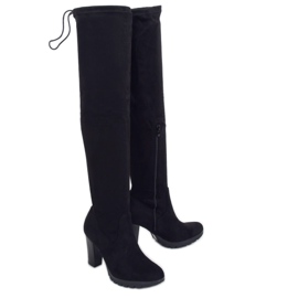 Muszkieterki na obcasie czarne 2C8X1734-1 Black