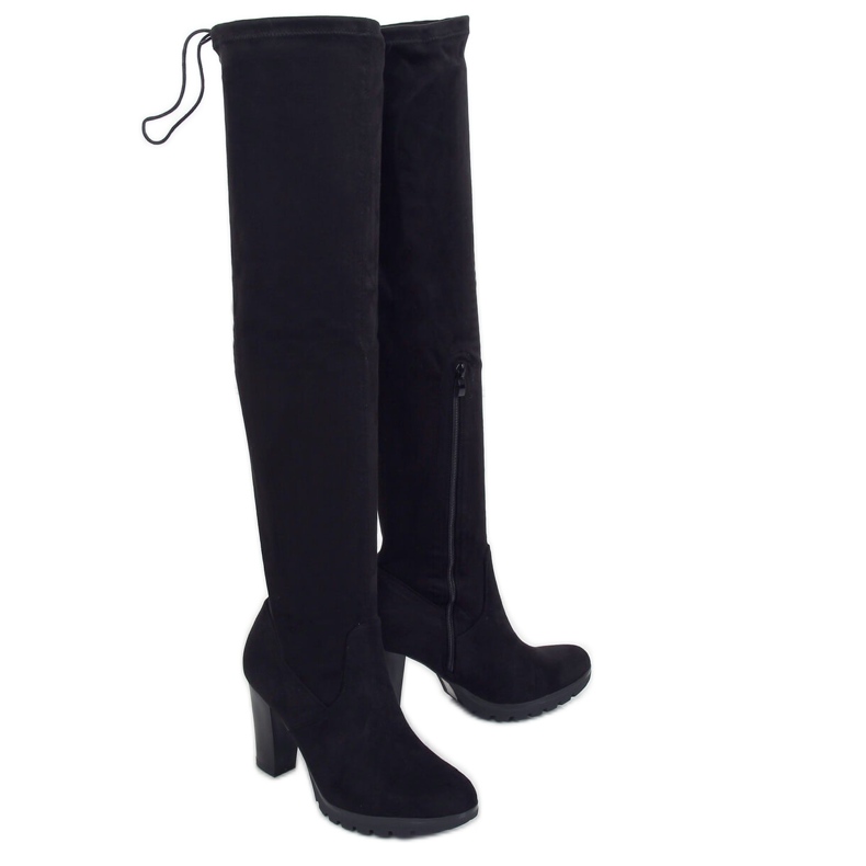 Muszkieterki na obcasie czarne 2C8X1734-1 Black