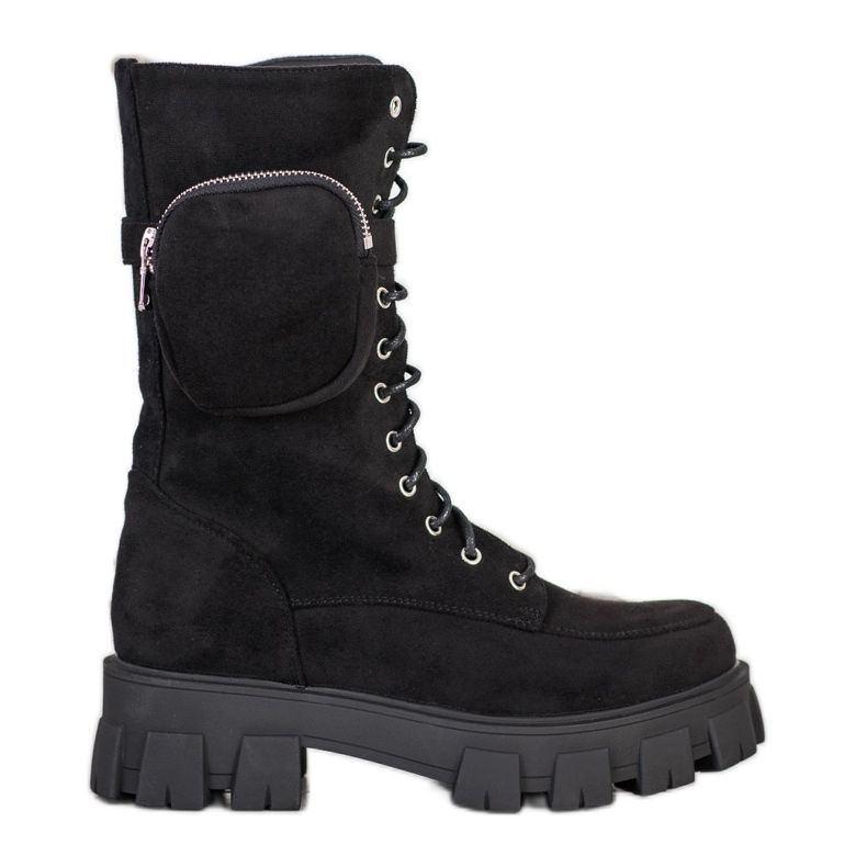 Seastar Zamszowe Glany Z Kieszonką czarne