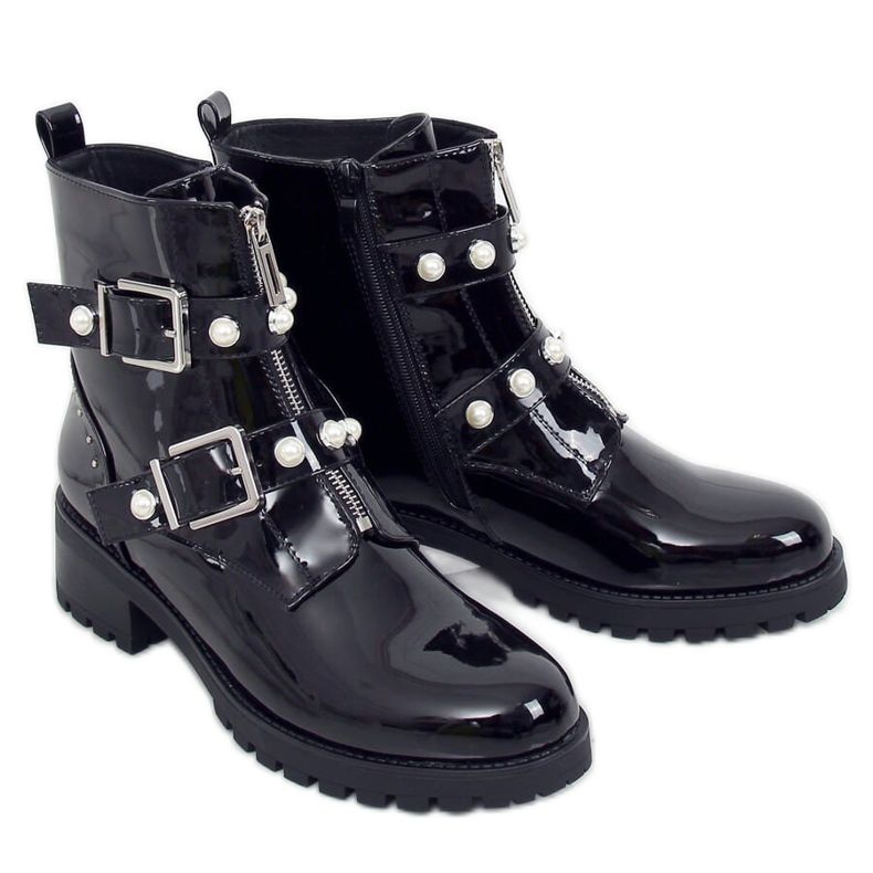 Botki lakierowane czarne DA61P Black Patent