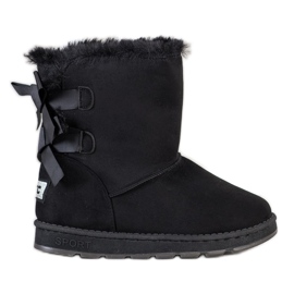Bona Czarne Mukluki Z Kokardkami