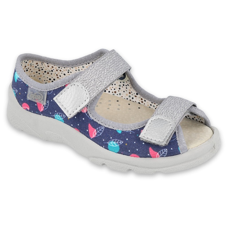 Befado obuwie dziecięce  869X144 niebieskie srebrny szare