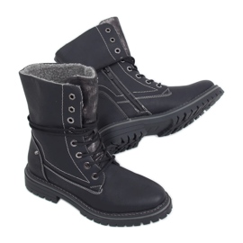 Workery sznurowane czarne 4667 Black