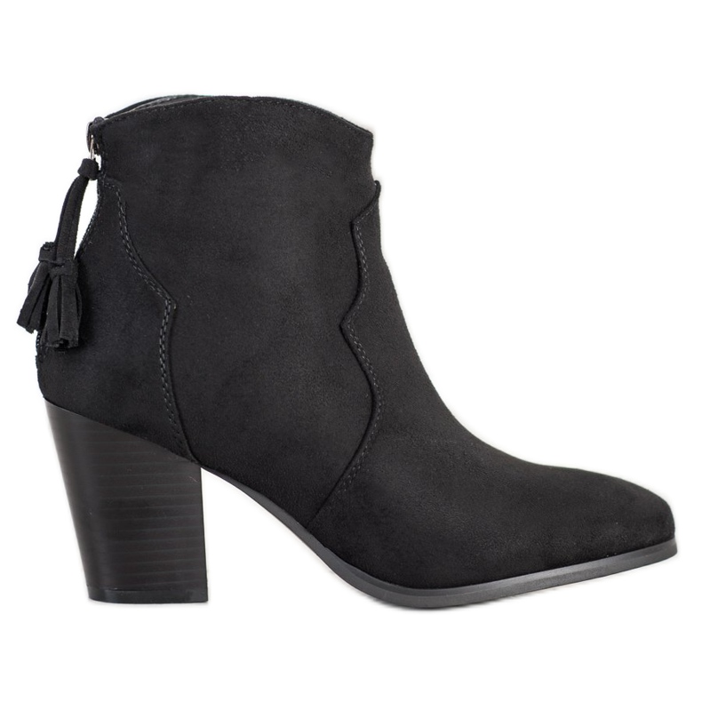 Super Mode Casualowe Botki Z Suwakiem czarne