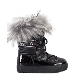 SHELOVET Śniegowce Na Platformie czarne