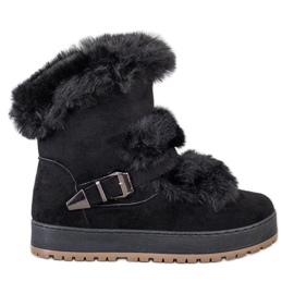 Queentina Ciepłe Mukluki Z Futerkiem czarne