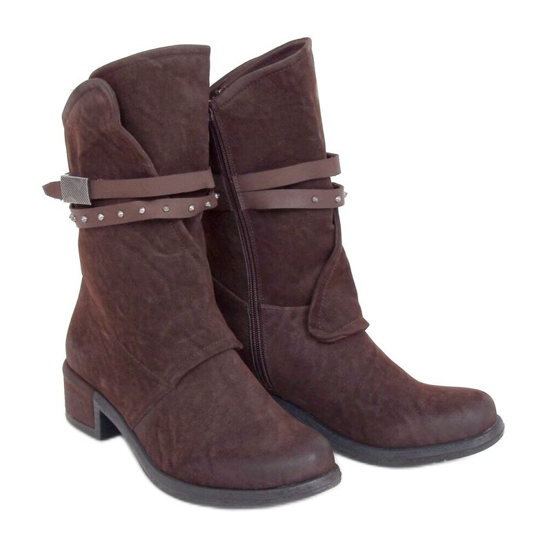 Botki damskie militarne brązowe ST-05P Brown