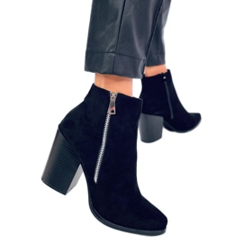 Botki na szerokim obcasie ceglane TX-1873 Orange czerwone