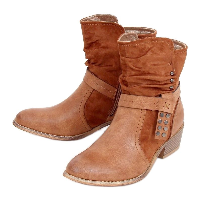 Botki damskie camel Z1122 Camel brązowe