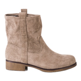 Seastar Wsuwane Zamszowe Botki brązowe