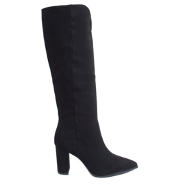 Kozaki klasyczne z wycięciem czarne RB89P Black
