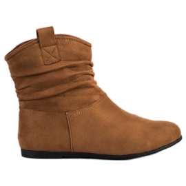 SHELOVET Casualowe Zamszowe Botki brązowe