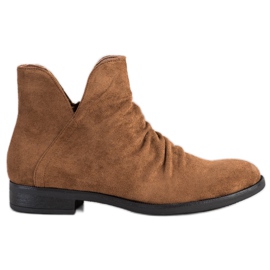 Seastar Casualowe Botki Z Zamszu brązowe