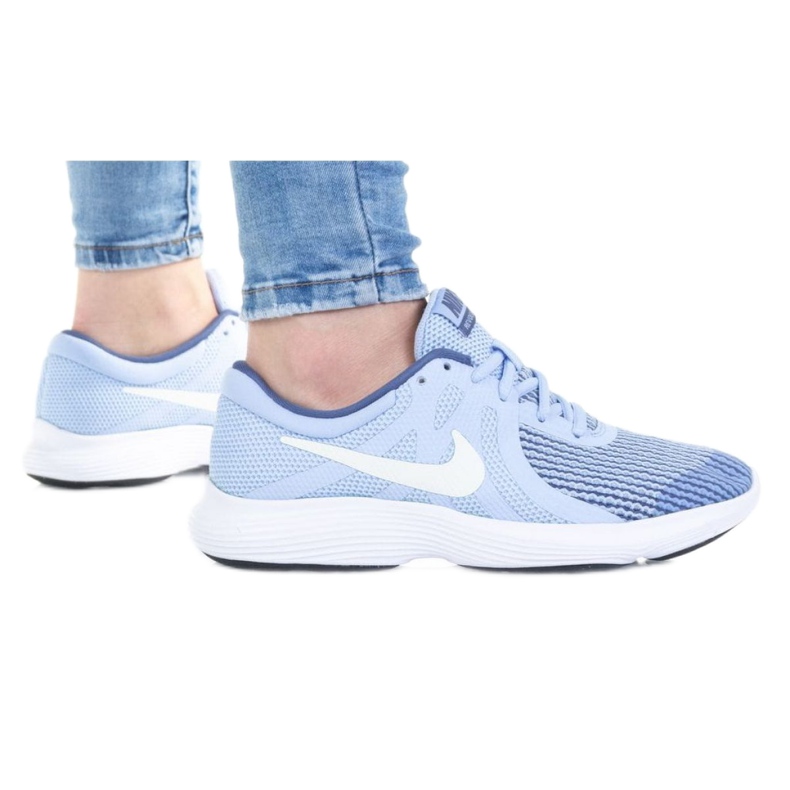 Buty Nike Revolution 4 Gs Jr 943306-401 białe niebieskie