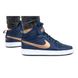 Buty Nike Court Borough Mid 2 Jr CD7782-400 czarne granatowe