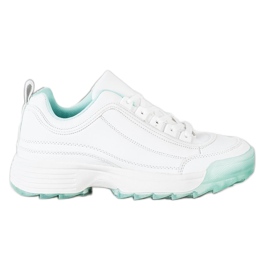 Kylie Modne Sneakersy białe zielone