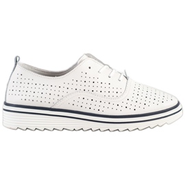 Goodin Ażurowe Obuwie Ze Skóry białe