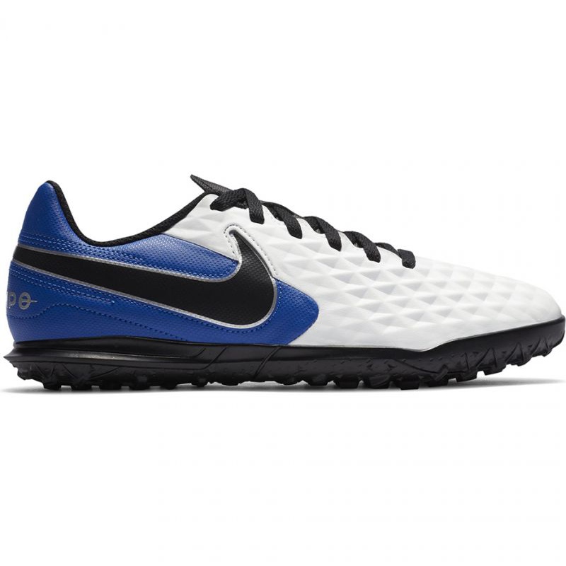 Buty piłkarskie Nike Tiempo Legend 8 Club Tf Jr AT5883 104 białe czarny, niebieski, biały