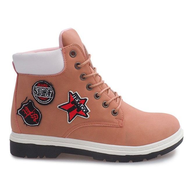 Ocieplane Timberki Trapery SJ1679-6 Różowy białe różowe