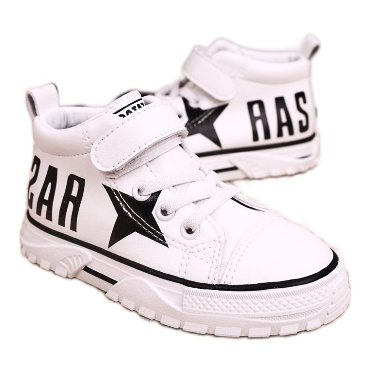 Apawwa Dziecięce Wysokie Trampki Na Rzep Białe Sparky